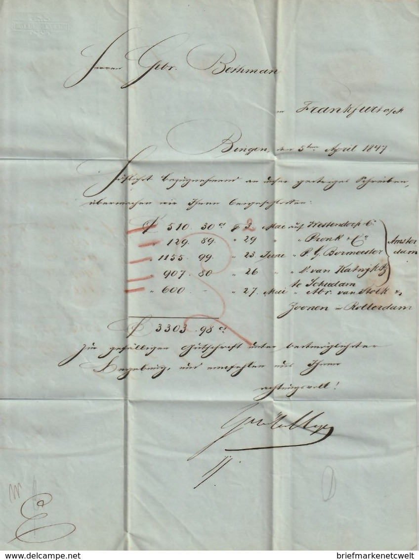 Thurn Und Taxis / 1847 / Vorphila-Brief K1 "BINGEN" (A019) - Precursores