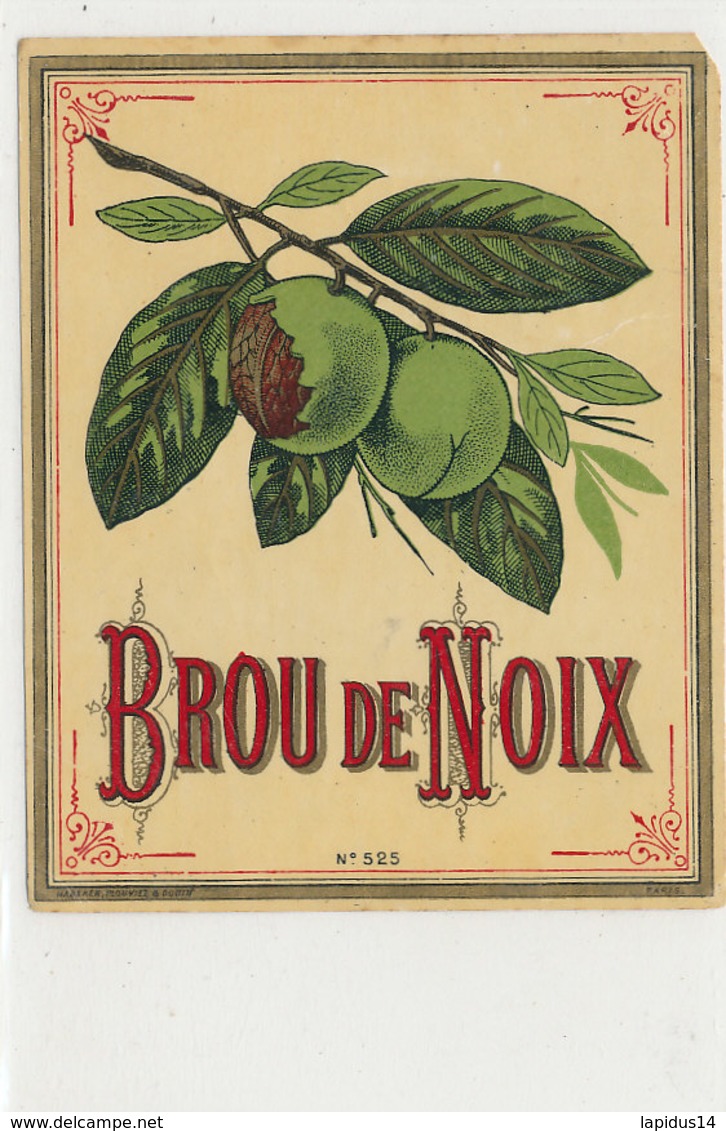 AN 1318  / ETIQUETTE    -   BROU DE NOIX N° 525 - Fruits & Vegetables