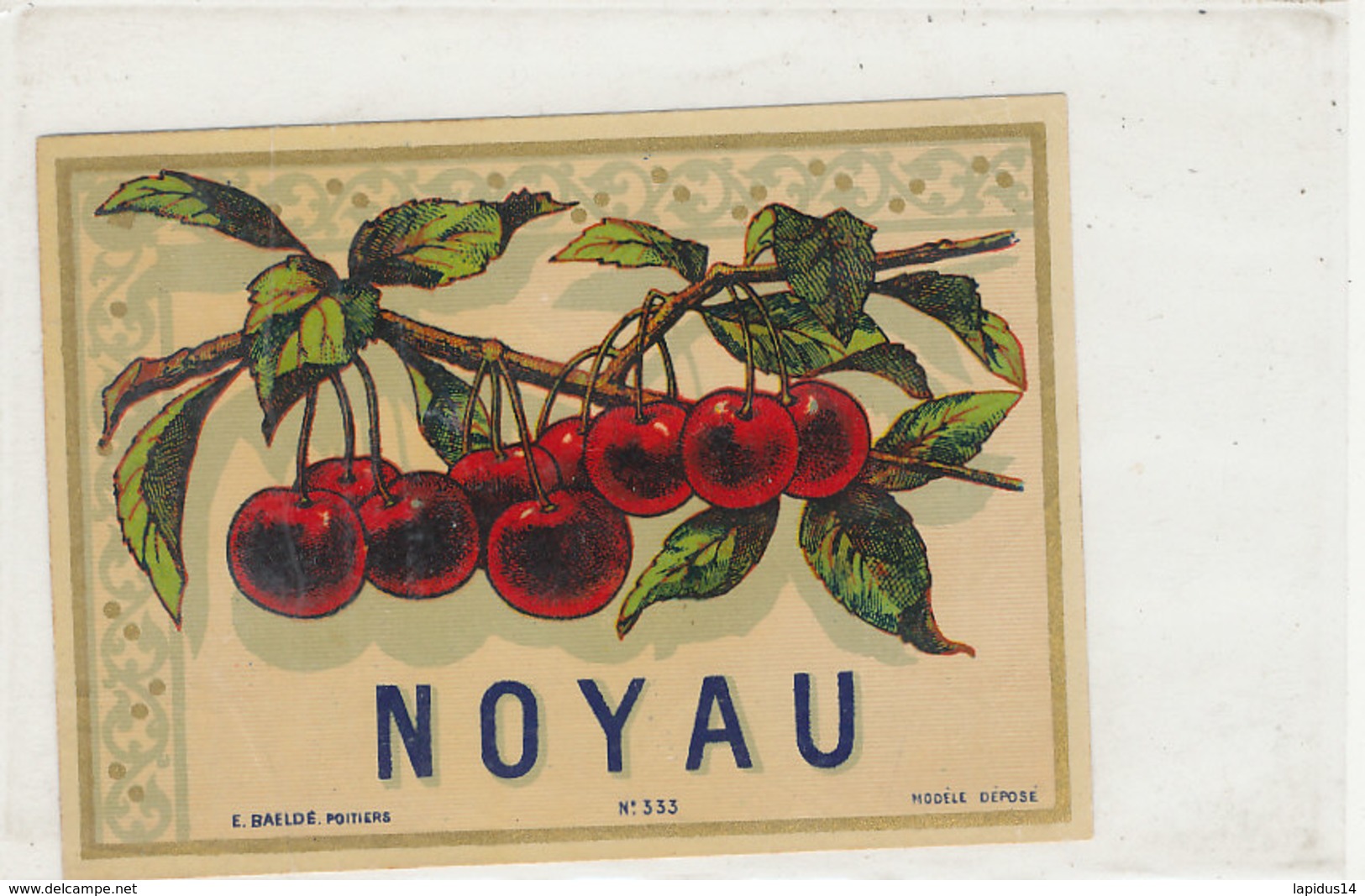 AN 1324  / ETIQUETTE  -  NOYAU   N° 333 - Fruits & Vegetables