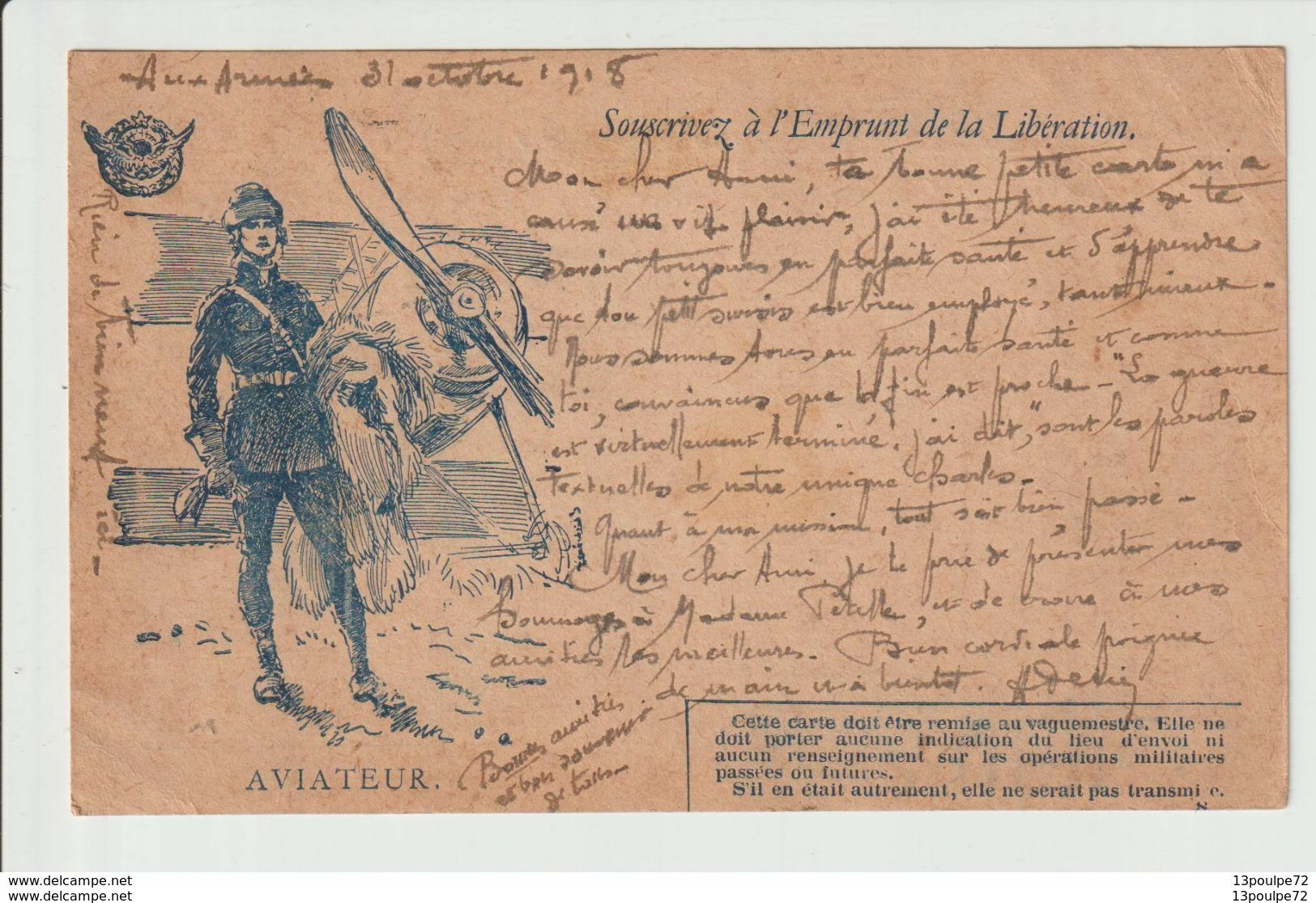 COURRIER  MILITAIRE-  14-18 --  L '  AVIATEUR - 1914-18