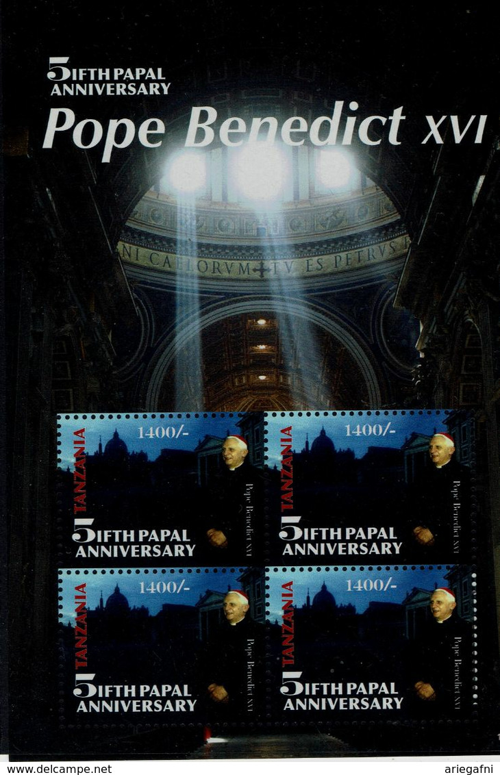 TANZANIA  2010 5 ANNIVERSARY POPE BENEDICT XVI MINI SHEET MNH VF!! - Theologians