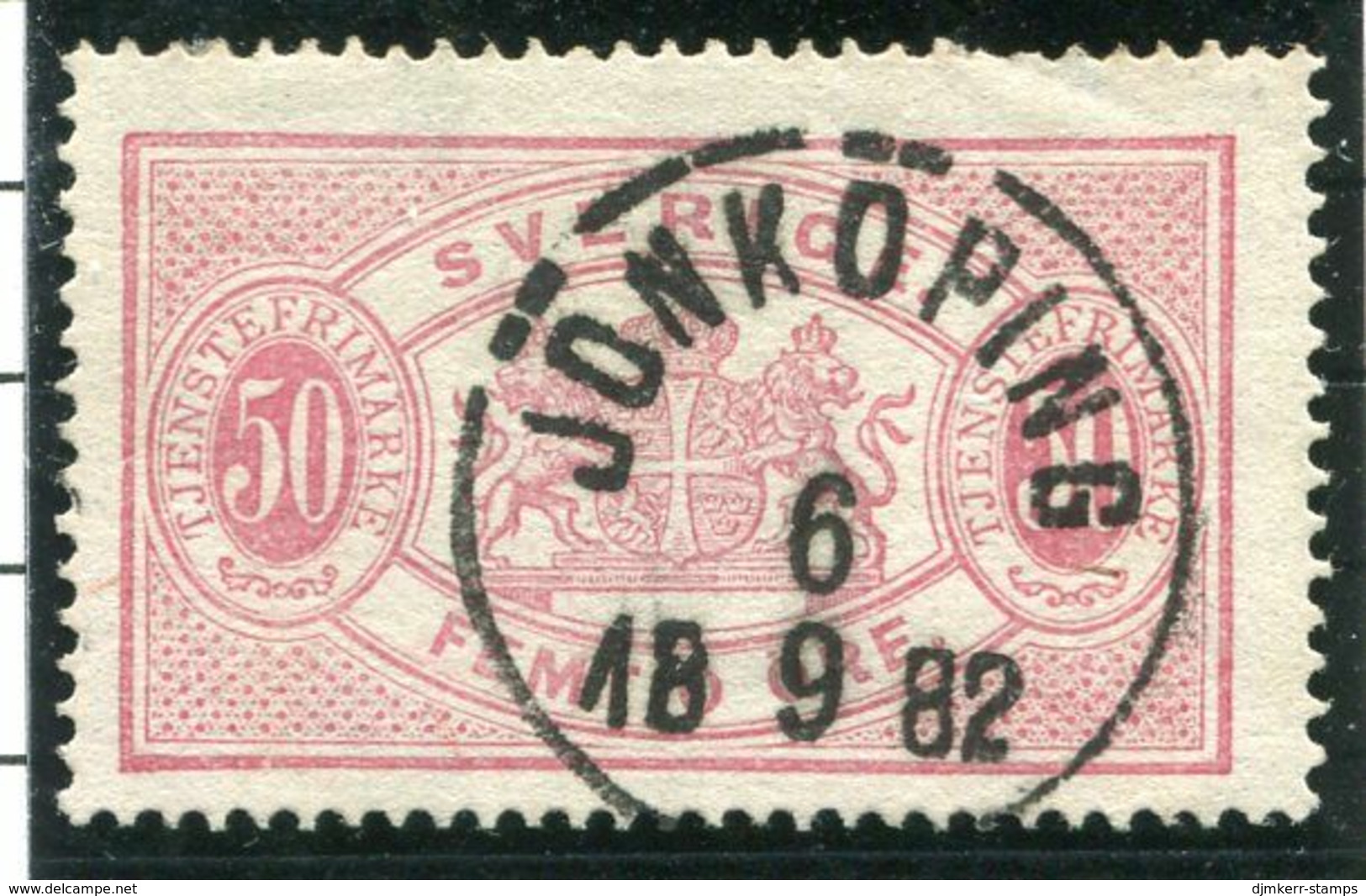 SWEDEN 1874 Official 50 Öre. Perforated 14, Used.  Michel 10A - Service