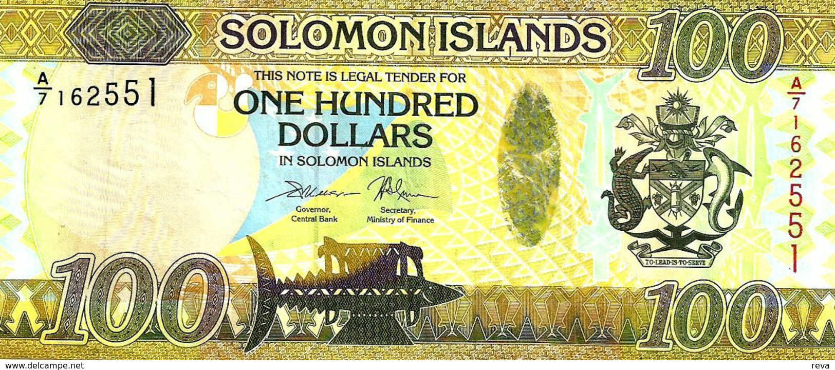 SOLOMON ISLANDS $100 BROWN NATIONAL EMBLEM FRONT MAN  BACK  NI DATE UNC  P.NEW  READ DESCRIPTION !! - Isla Salomon