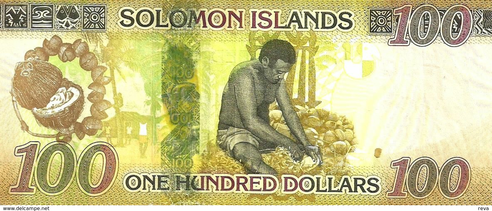 SOLOMON ISLANDS $100 BROWN NATIONAL EMBLEM FRONT MAN  BACK  NI DATE UNC  P.NEW  READ DESCRIPTION !! - Isla Salomon