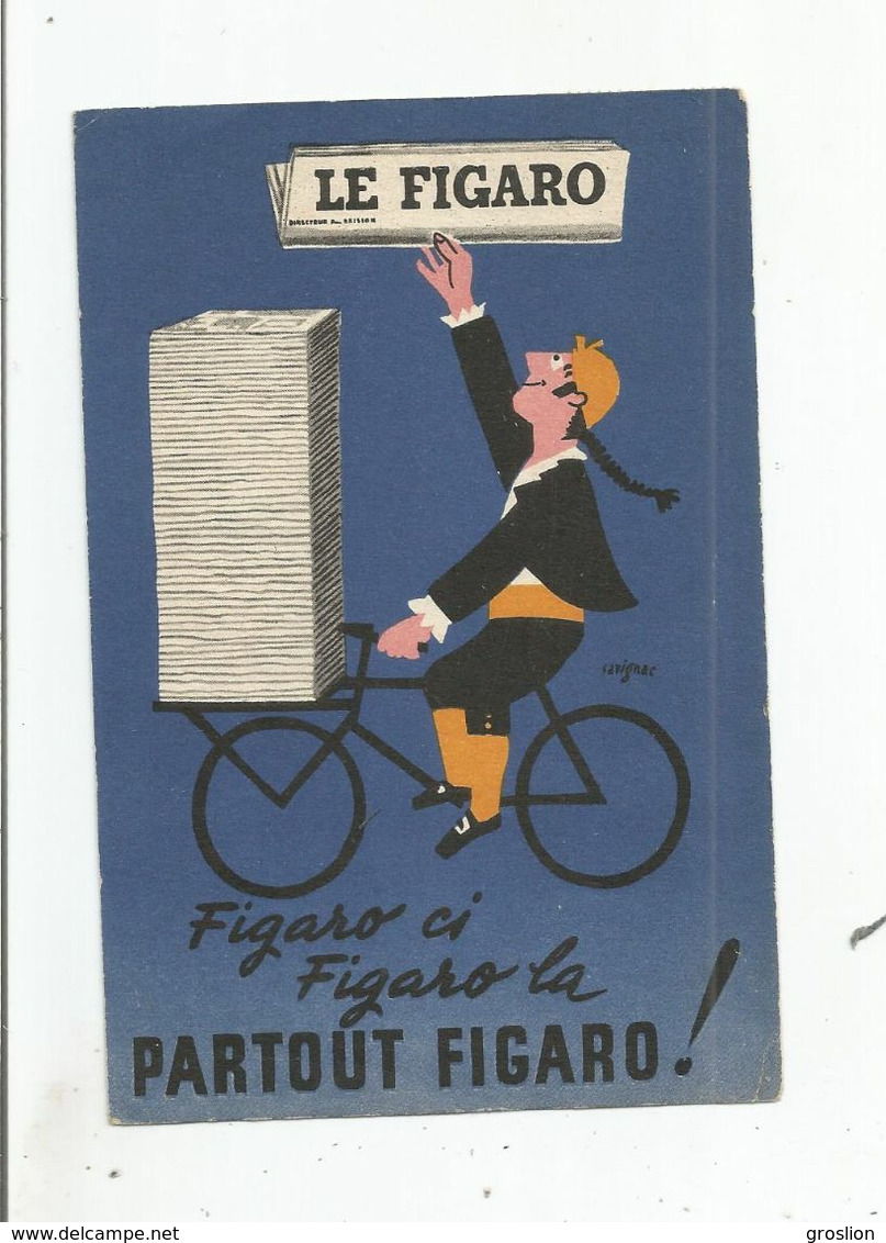 CARTE PUBLICITAIRE DU FIGARO (ILLUSTRATION DE SAVIGNAC) - Savignac