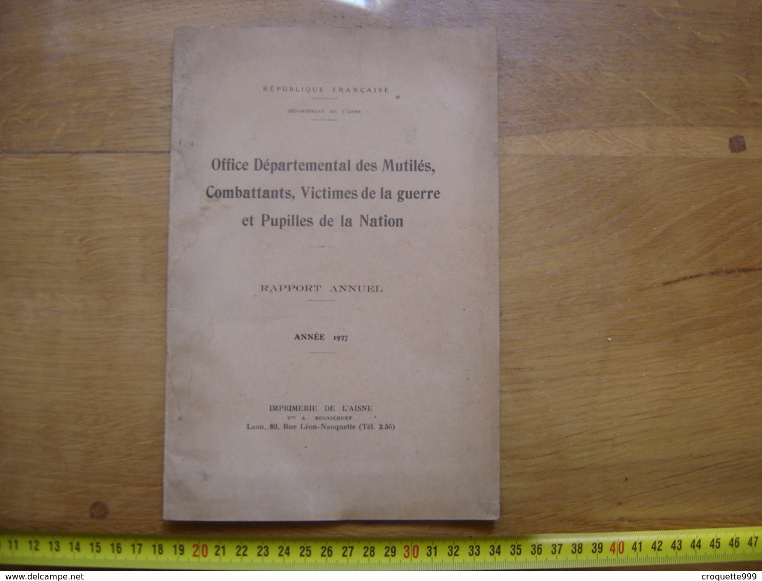 RAPPORT ANNUEL Mutiles Combattants Victimes De La Guerre Pupilles De La Nation - Sonstige & Ohne Zuordnung