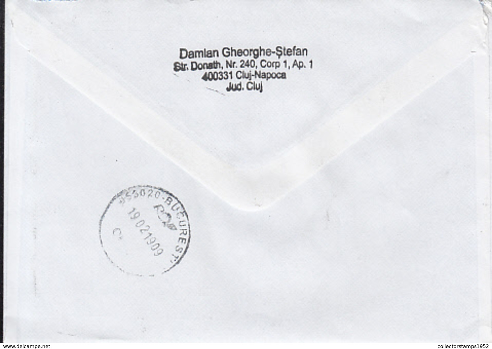 89747- MINERALS, STAMPS ON REGISTERED COVER, 2019, ROMANIA - Briefe U. Dokumente
