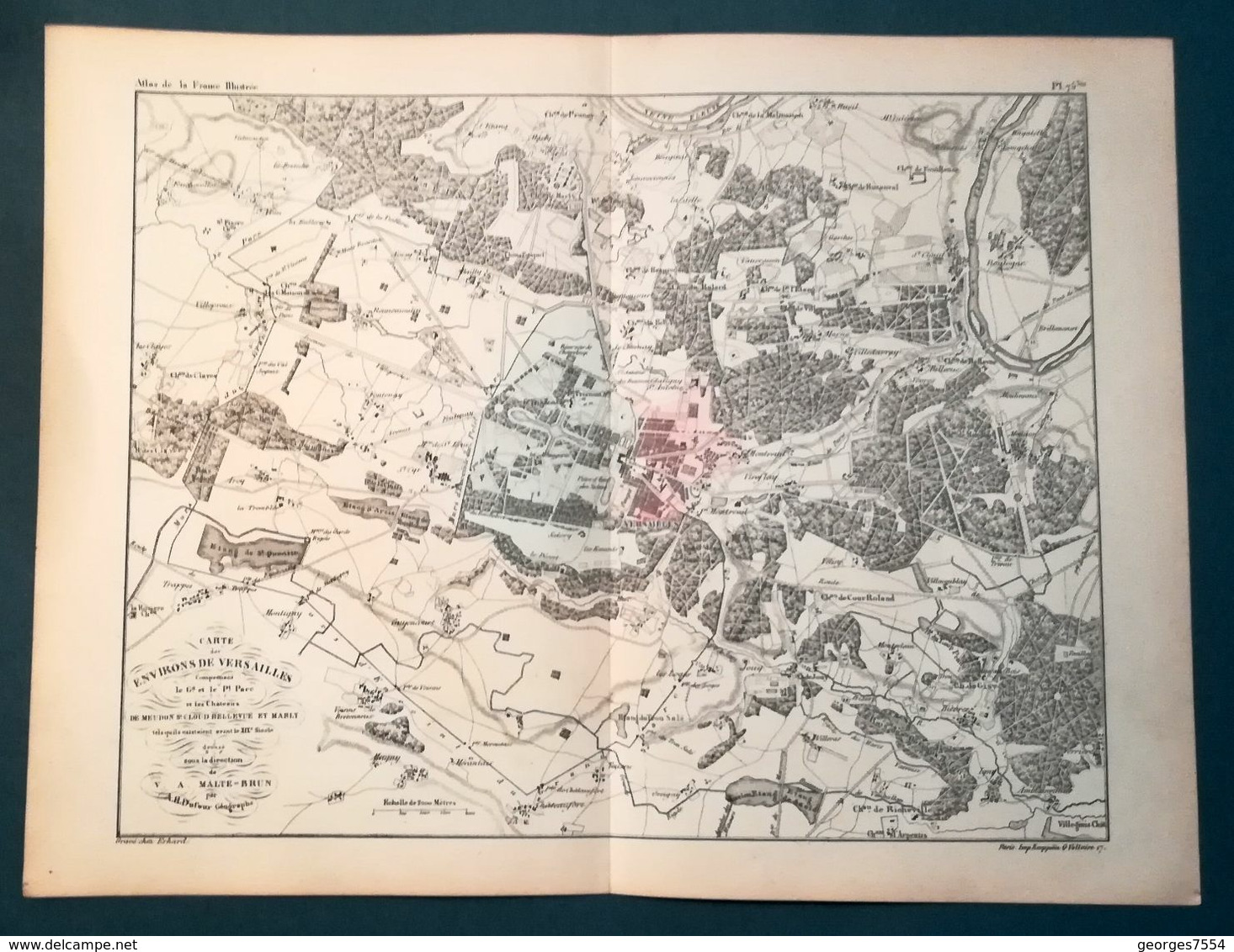 PLAN DES ENV. DE VERSAILLES -  Carte Dressée Sous La Direction De MALTE-BRUN Par A.H DUFOUR Géographe (1884 ) - Geographical Maps