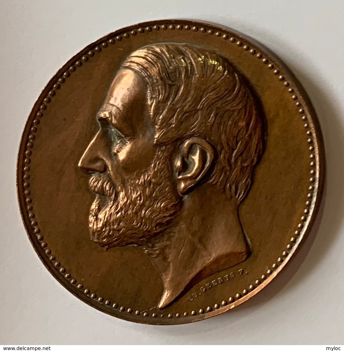 Médaille Bronze. Professeur J.S.G. Nypels. Criminalliste. Cinquante Années De Professorat. Liège 1835-1885. E. Geerts. - Professionali / Di Società