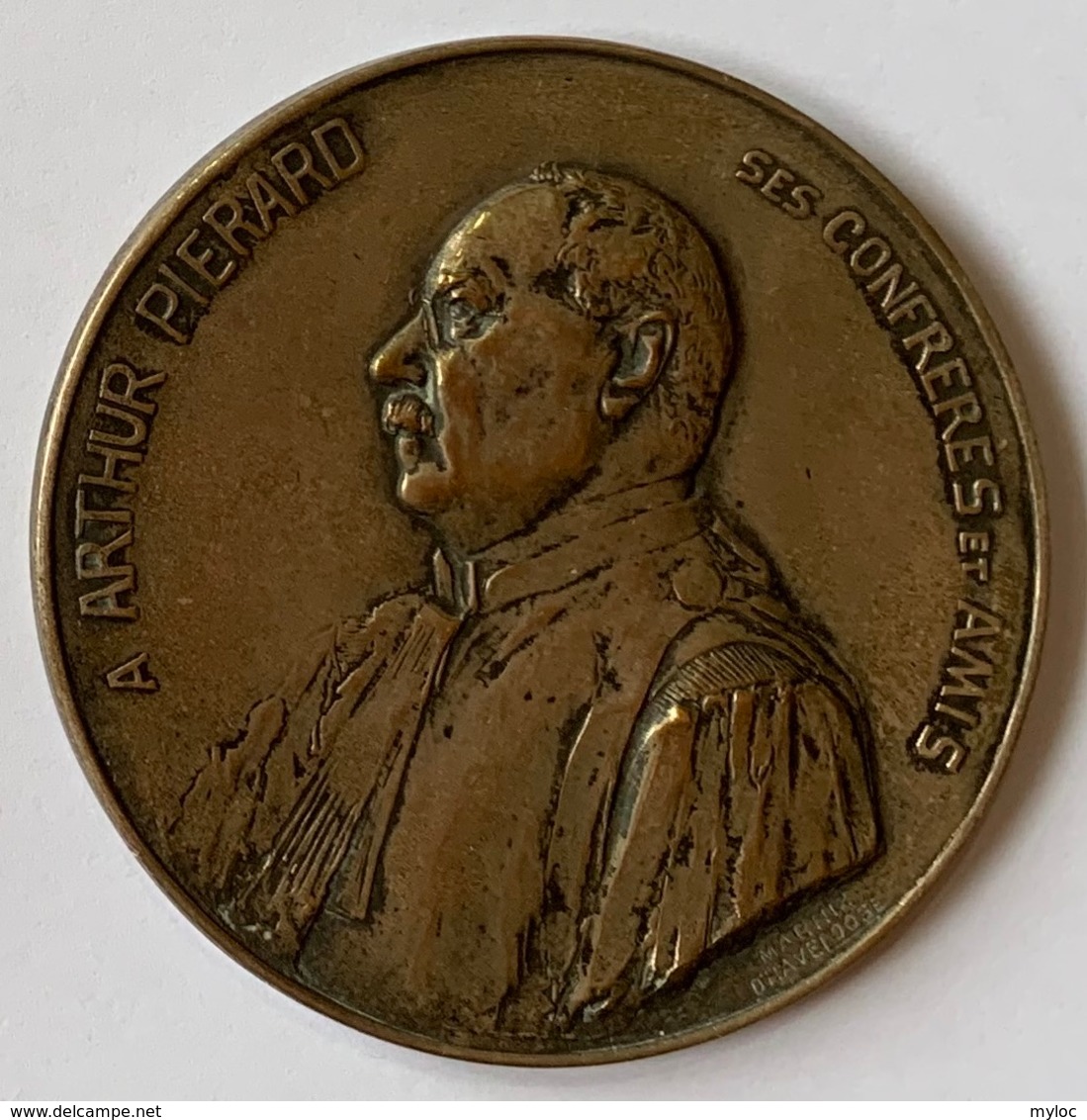 Médaille Bronze. Arthur Pierard. Ses Confrères Et Amis. 1883-1933. Marnix D'Haveloose - Unternehmen