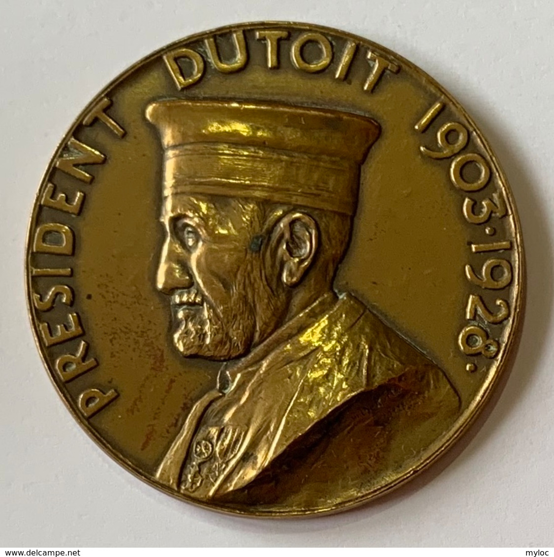 Médaille Bronze. Président Dutoit. 1903-1928. Les Juges Au Tribunal De Commerce De Tournai. Maurice De Korte. - Unternehmen