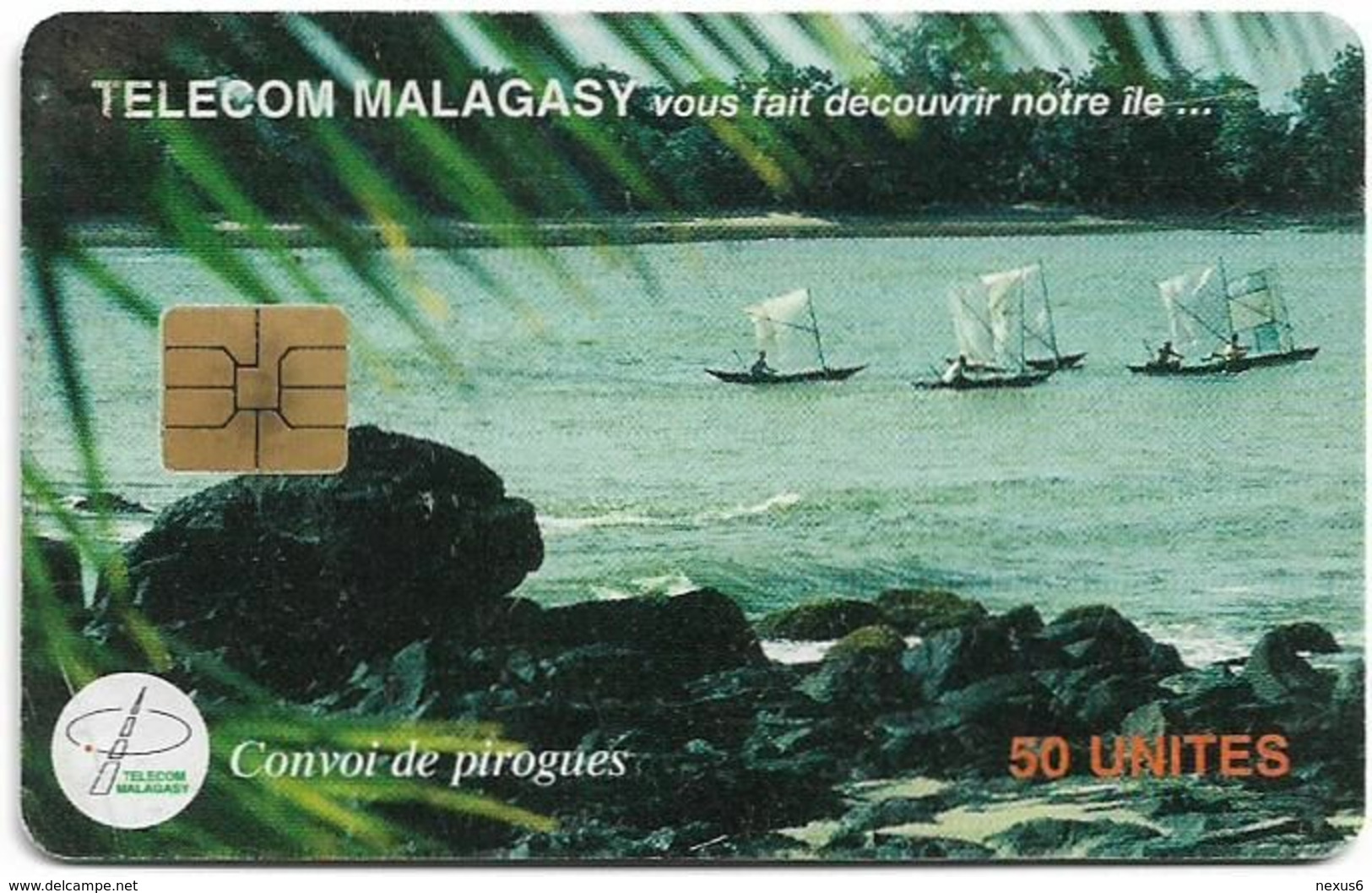 Madagascar - Telecom Malagasy - Convoy De Pirogues - 50Units, Chip Solaic, 250.000ex, Used - Madagascar