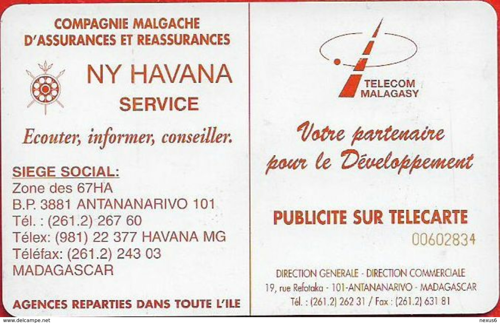 Madagascar - Telecom Malagasy - My Havana - SC7, 25Units, Used - Madagascar