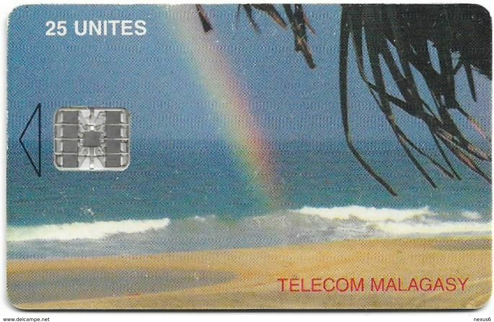 Madagascar - Telecom Malagasy - Rainbow Over The Sea - 25Units, Chip SC7, 900.000ex, Used - Madagaskar