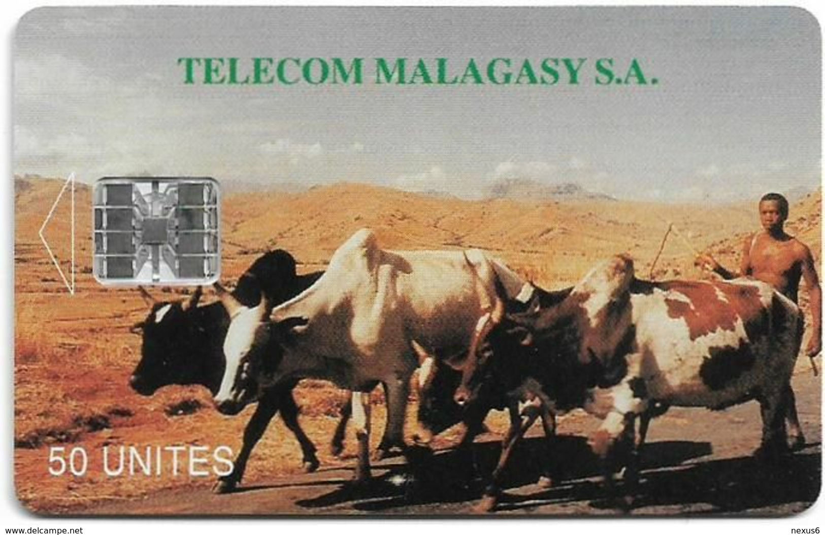 Madagascar - Zebus Cows - Cn. Only Numbers Below Line On Left, 50Units, SC7, Used - Madagaskar