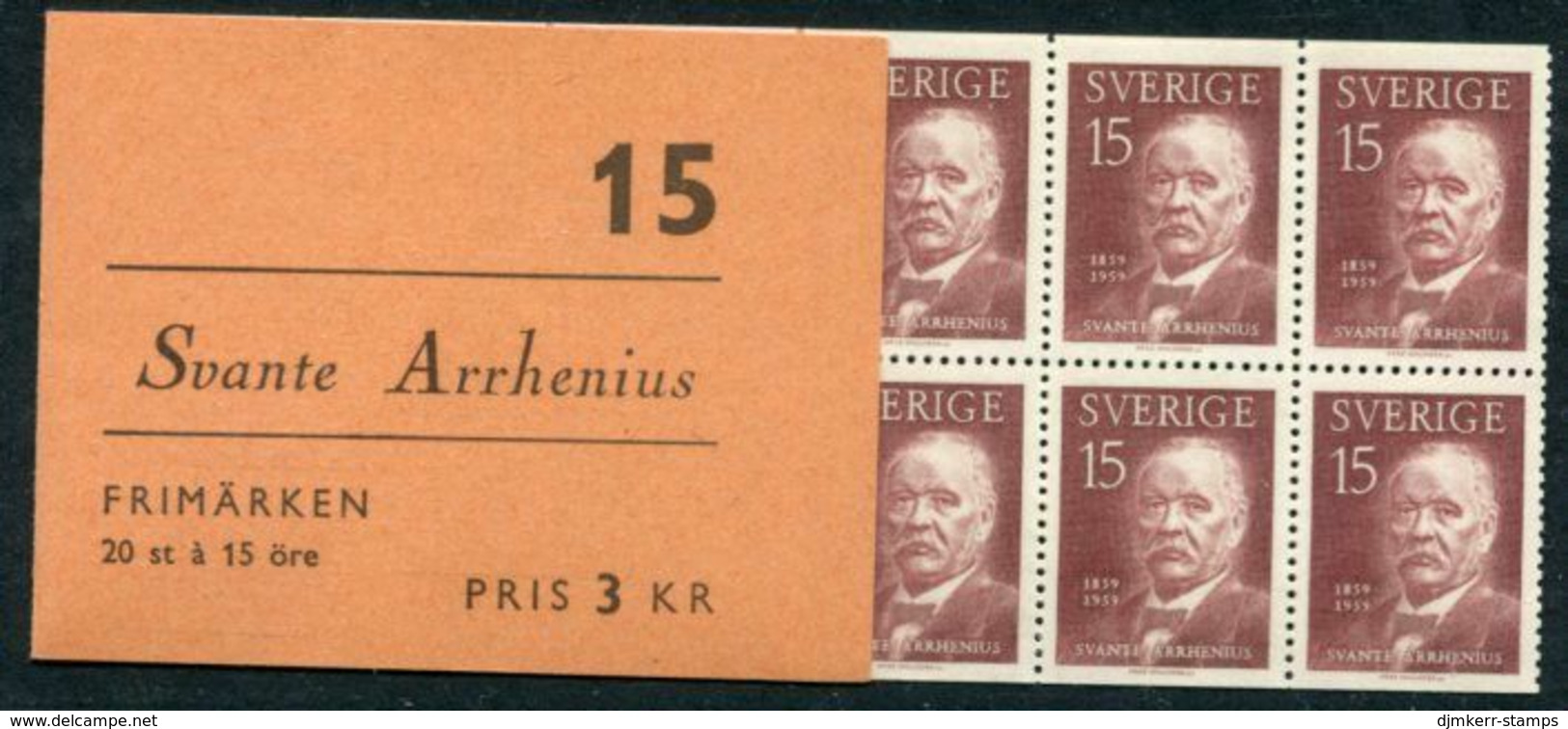 SWEDEN 1959 Arrhenius Centenary Booklet MNH / **.  Michel 453 MH - 1951-80