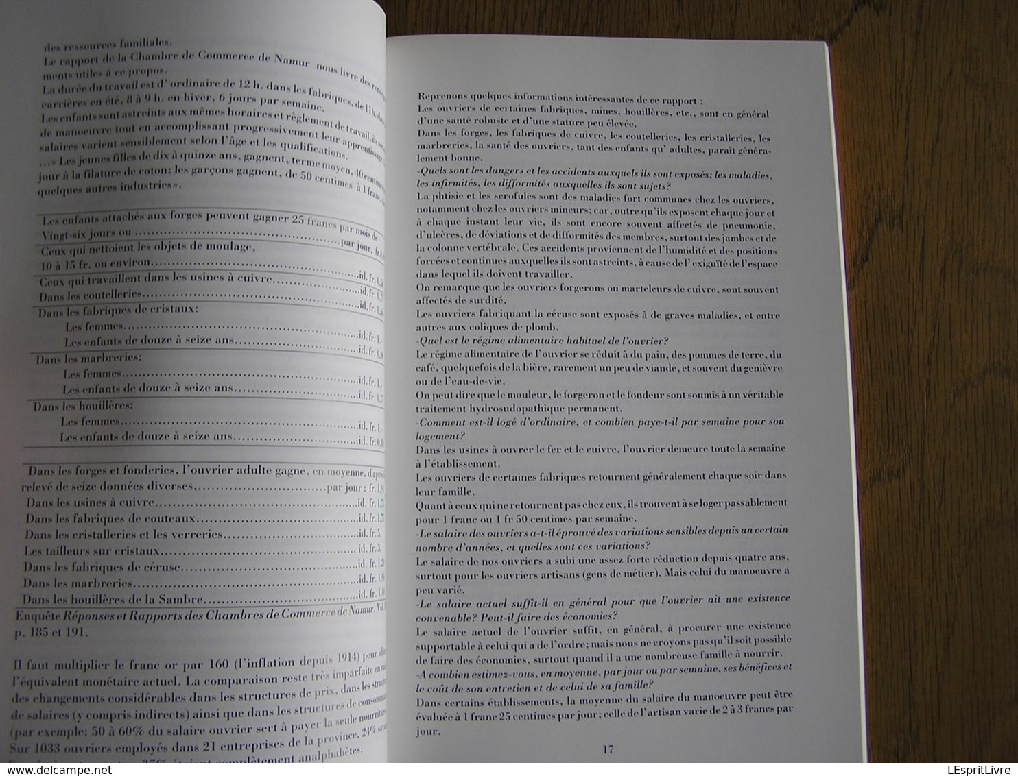 LA CONDITION OUVRIERE EN REGION DINANTAISE Régionalisme Dinant Burnot Forge Fonderie Carrière Marbre Mine Fer Usine