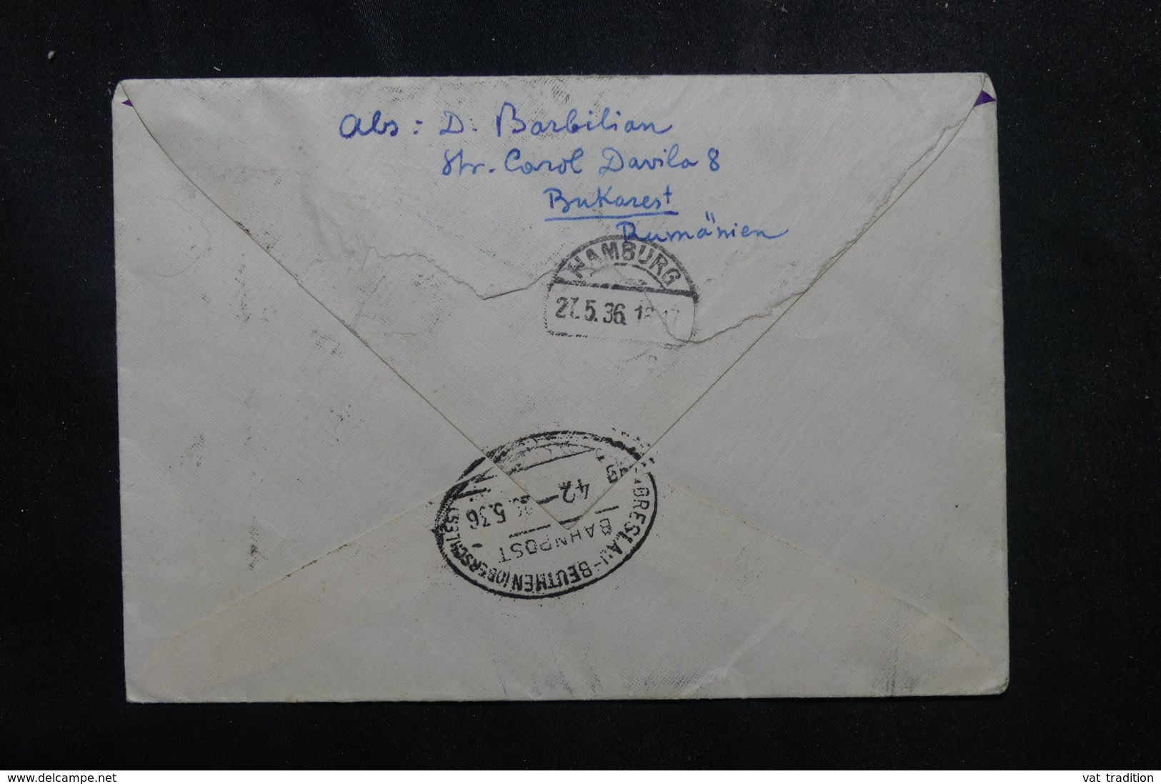 ROUMANIE - Enveloppe En Recommandé De Bucarest Pour L'Allemagne En 1936 - L 68944 - Briefe U. Dokumente