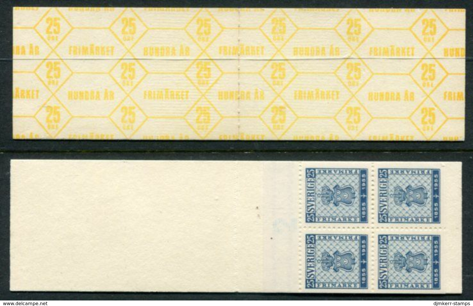 SWEDEN 1955 Stamp Centenary 1 Kr.  Booklet MNH / **.  Michel 402 Dl, Dr, Elu, Eru - 1951-80