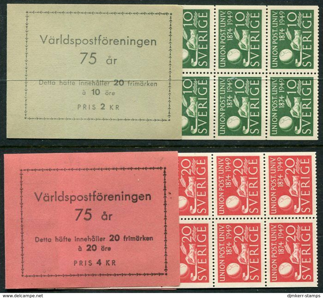 SWEDEN 1949 UPU Anniversary Booklets MNH / **.  Michel 351-52 MH - 1904-50