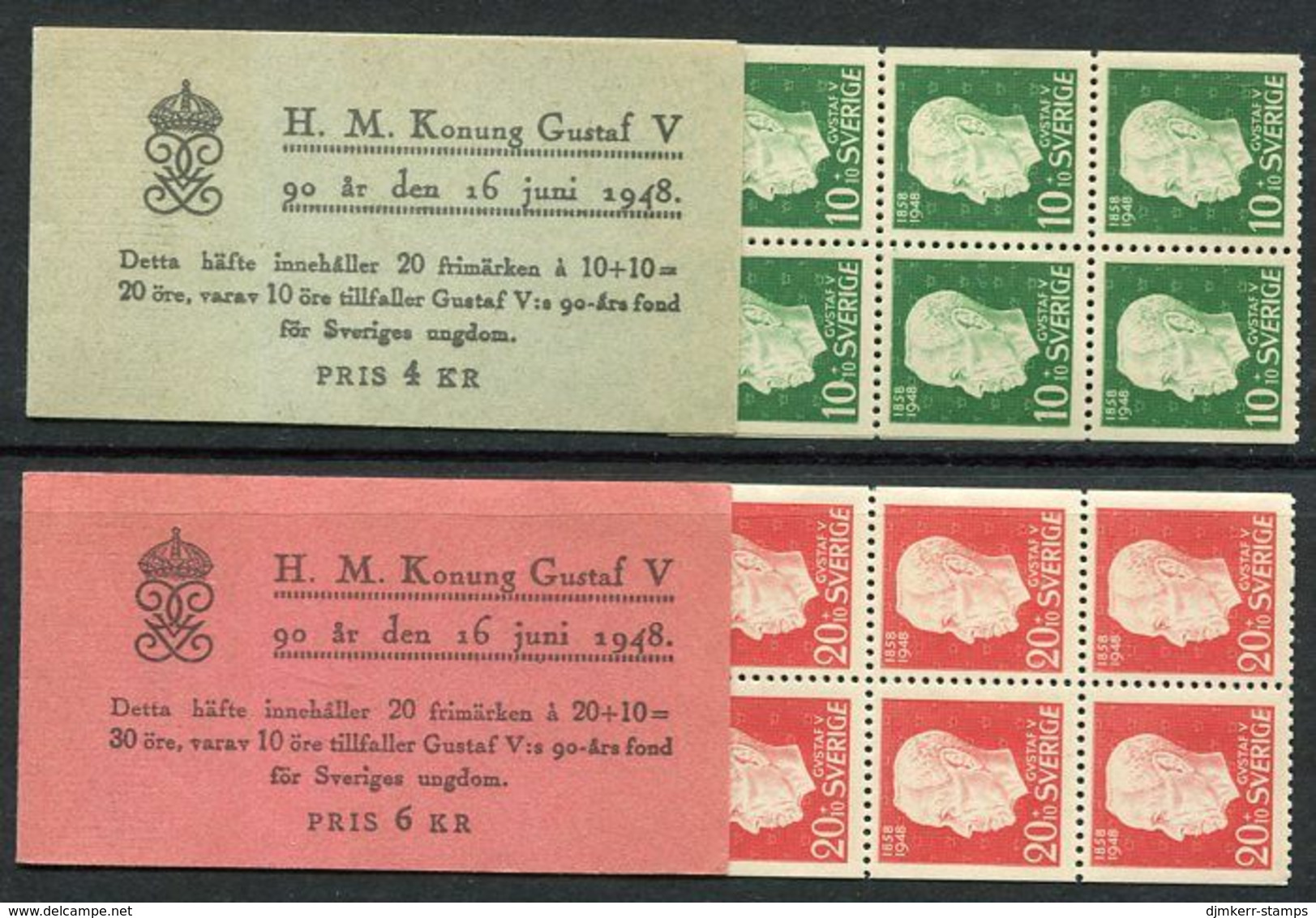 SWEDEN 1948 90th Birthday Of Gustav V Booklets MNH / **.  Michel 343-44 MH - 1904-50
