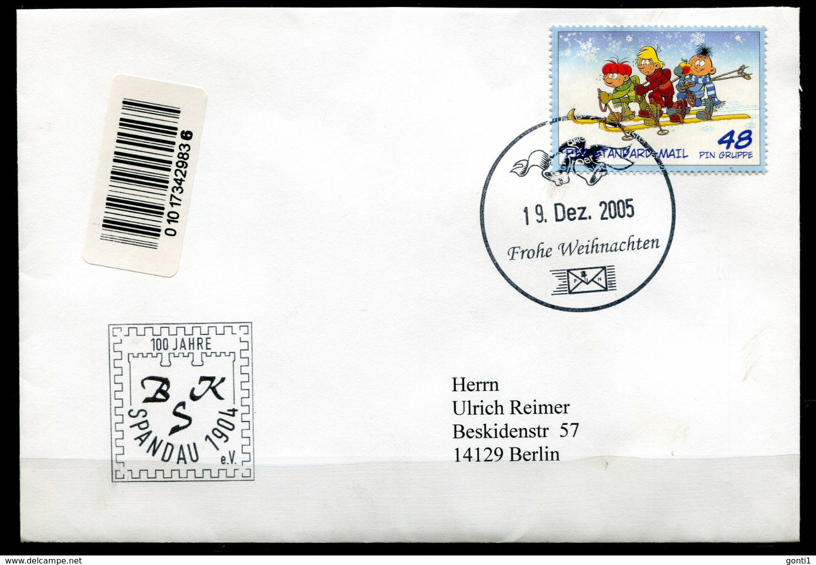 Germany Berlin 2005 Privatpostbeleg PIN Mail Mit Nr.??? "Pin Gruppe,Mosaik-Die Abrafaxe "mit SST"Weihnachten "1 Beleg - Privées & Locales