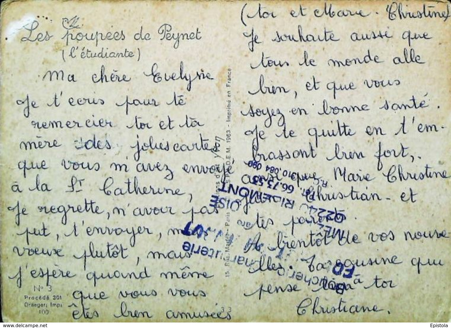 Peynet  Les Poupées De Peynet  L'étudiante  Cartable Cahier Anglais   Années 60/70 - Peynet