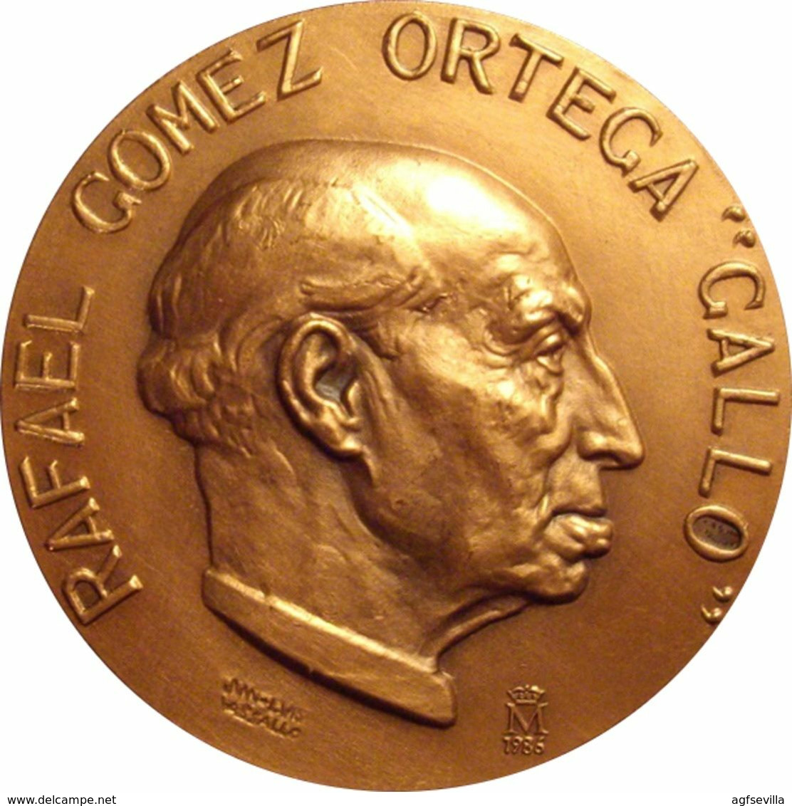 ESPAÑA. MEDALLA FNMT. RAFAEL GOMEZ ORTEGA ”GALLO”. 1.986. BRONCE. ESPAGNE. SPAIN MEDAL - Professionals/Firms