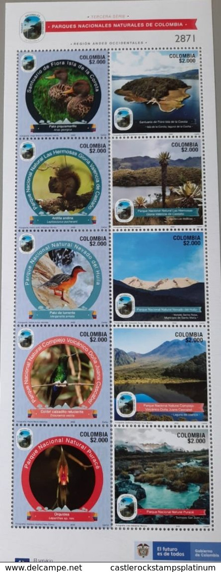 A) 2020, COLOMBIA, NATIONAL NATURAL PARKS, WESTERN ANDES REGION, SANCTUARY OF FLORA ISLA DE LA COROTA, NEVADO DEL HUILA - Kolumbien