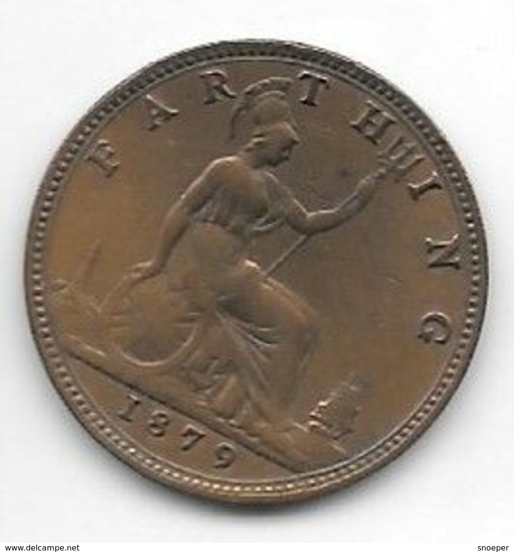 *great Britain 1 Farthing   1879  Km 753    Vf+ - B. 1 Farthing