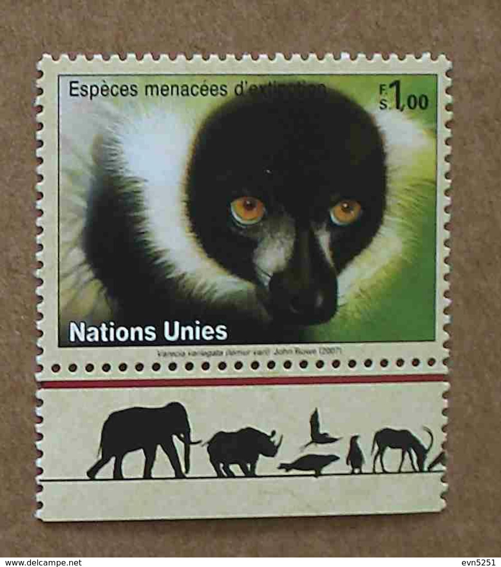 Ge07-01 : Nations-Unies (Genève) / Protection De La Nature - Lémur Vari (Varecia Variegata) - Unused Stamps