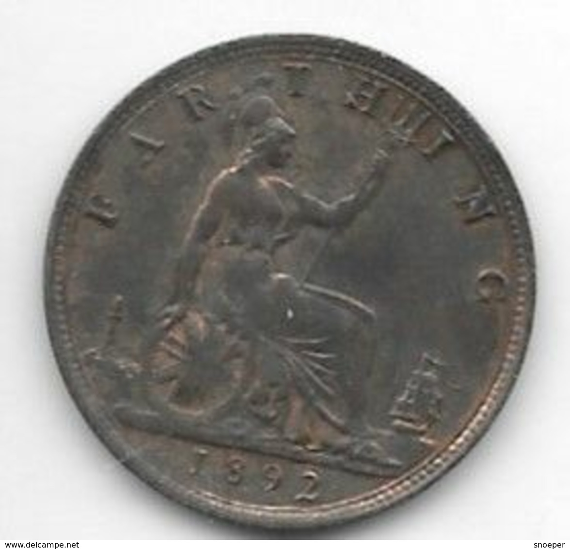 *great Britain 1 Farthing   1892    Km 753   Xf+/ms60  Catalog Val 90$ - B. 1 Farthing