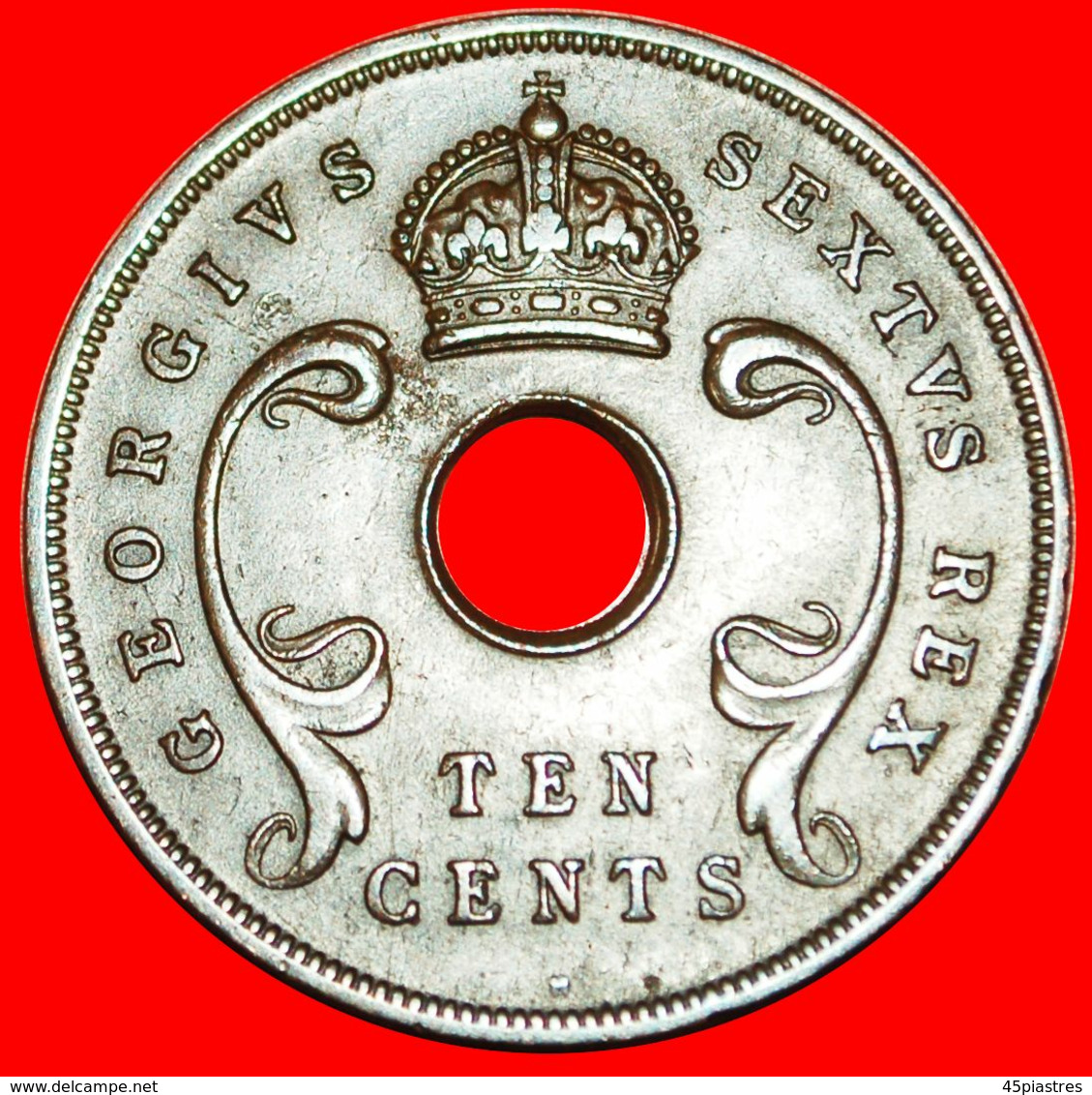 · GREAT BRITAIN: EAST AFRICA ★ 10 CENTS 1952H UNCOMMON! George VI (1937-1952) LOW START★ NO RESERVE! - Colonie Britannique