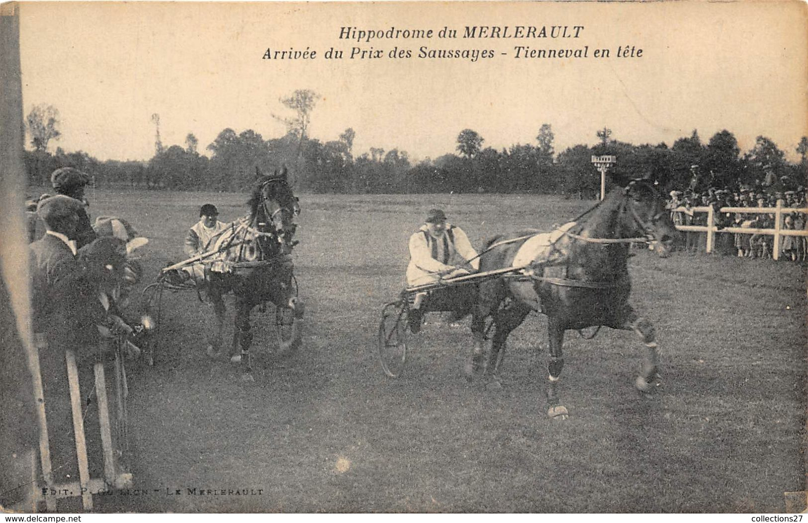 61-LE-MERLERAULT- HIPPODROME DU MERLERAULT- ARRIVEE DU PRIX DES SAUSSAYES- TIENNEVAL EN TÊTE - Le Merlerault