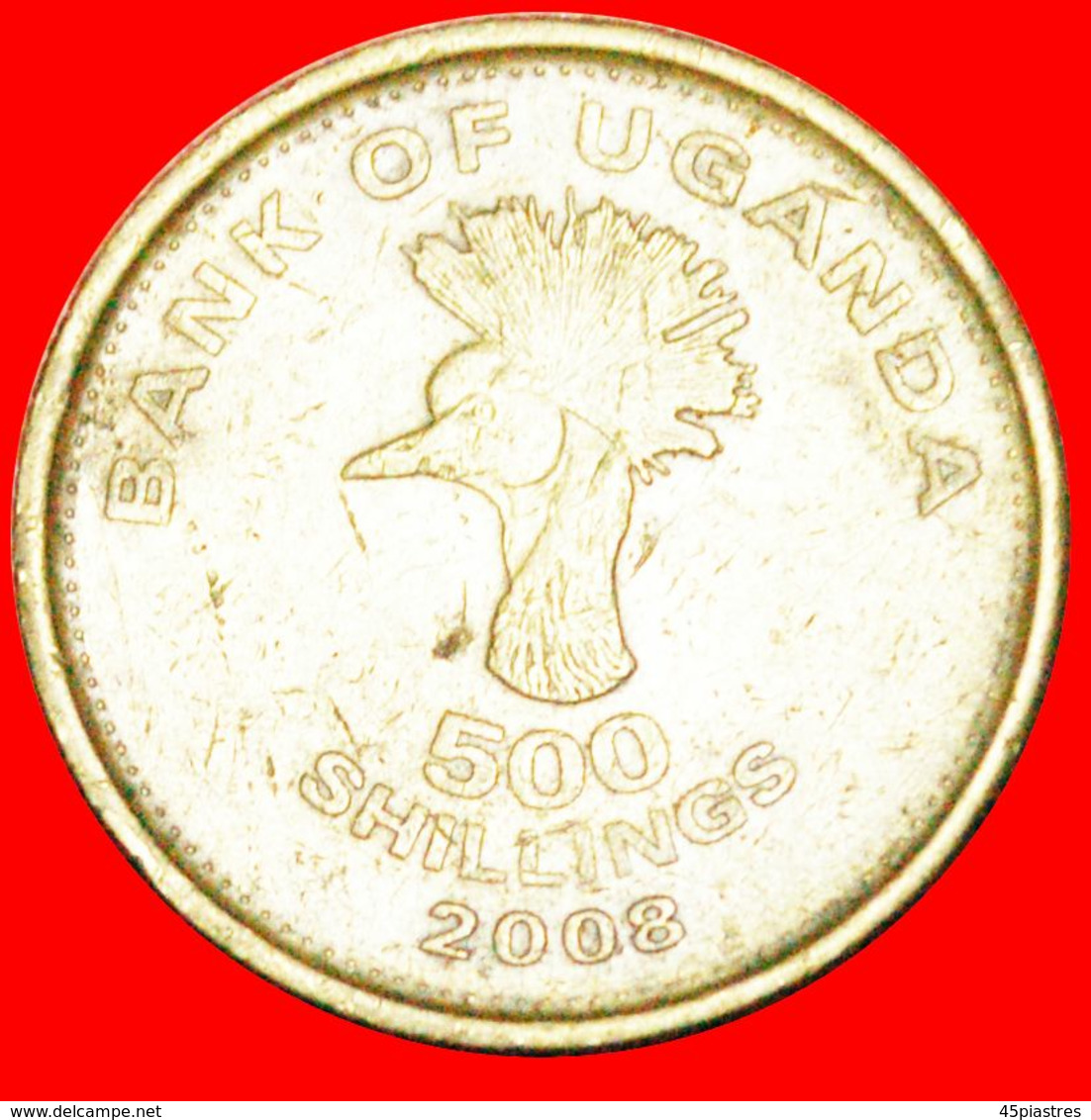 · CRANE (1998-2019): UGANDA ★ 500 SHILLINGS 2008! LOW START ★ NO RESERVE! - Uganda