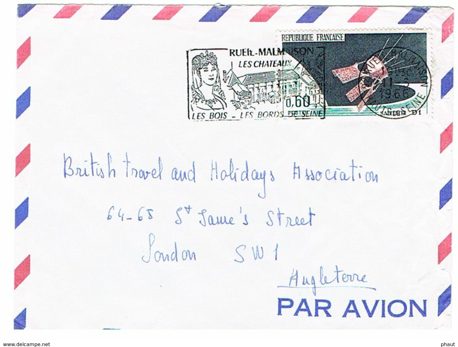 1476 SATELLITE D1 SEUL SUR LETTRE POUR LONDRES SECAP RUEIL MALMAISON - 1961-....