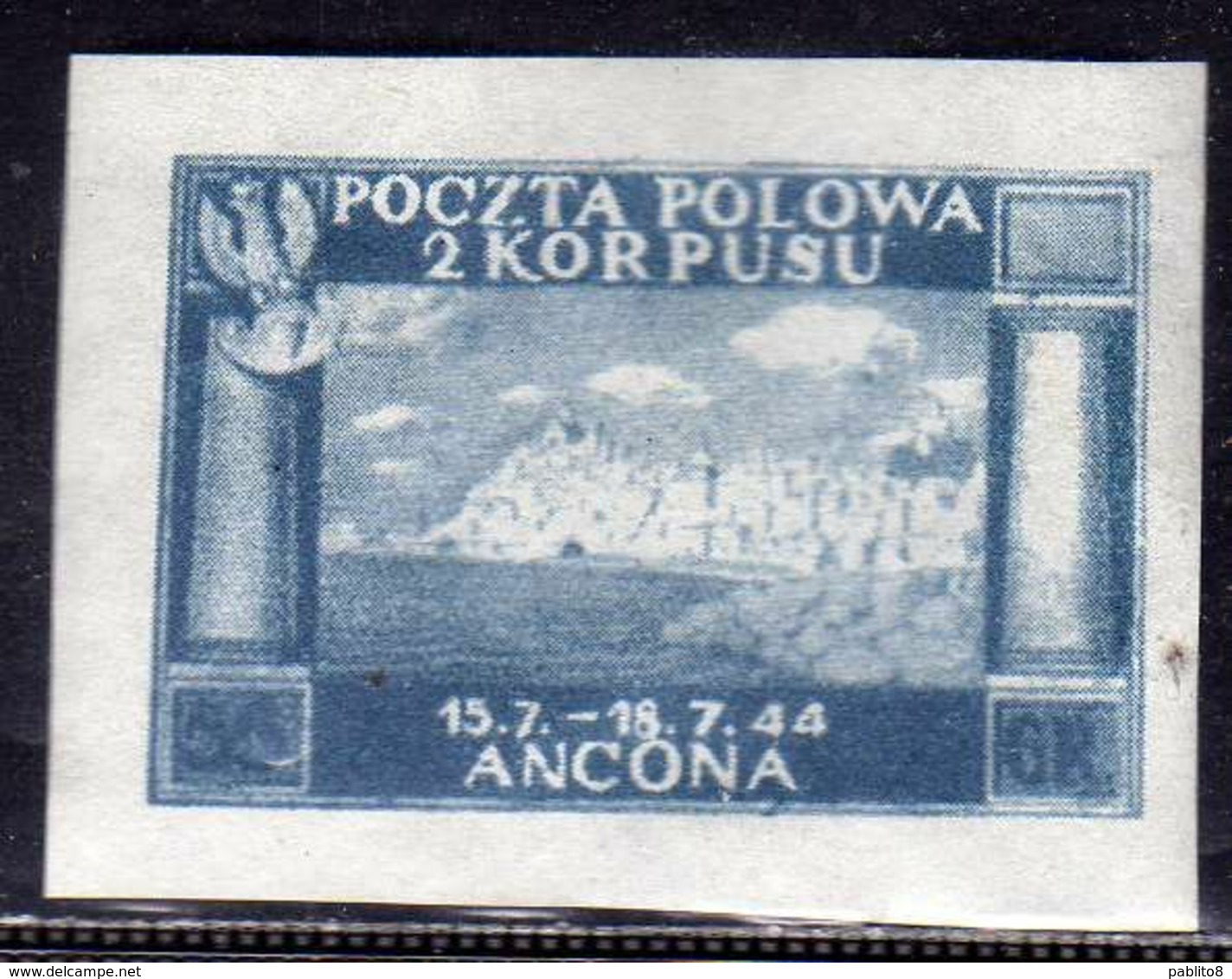 CORPO POLACCO POLISH BODY 1946 NON DENTELLATO IMPERF. VITTORIE POLACCHE WINS POLISH 55g MNH FIRMATO SIGNED - 1946-47 Corpo Polacco Period