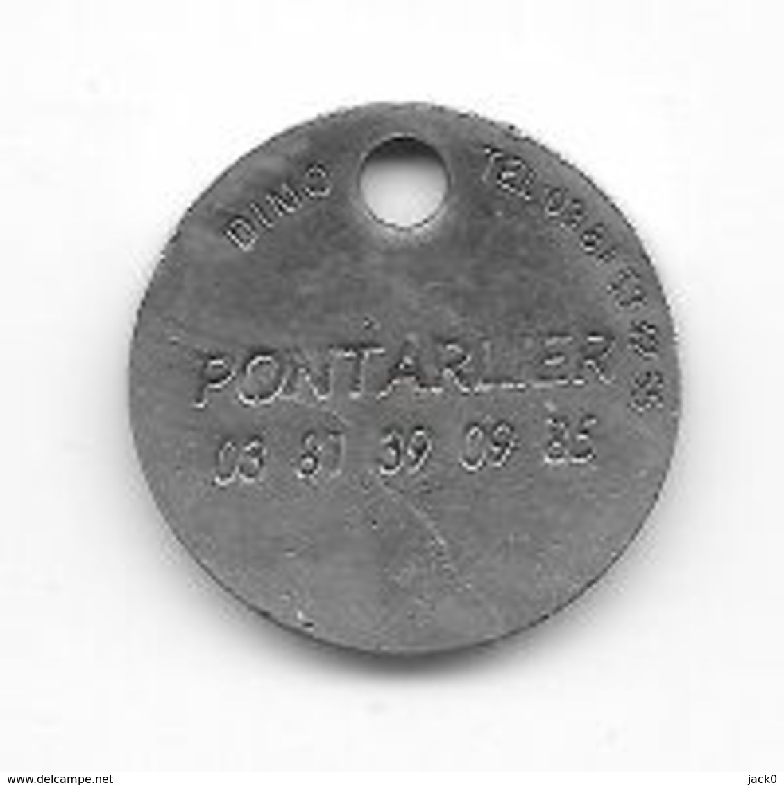 Jeton  De  Caddie  Ville, Automobiles  Garage  DORNIER  Verso  PONTARLIER  Recto  Verso  ( 25 ) - Trolley Token/Shopping Trolley Chip