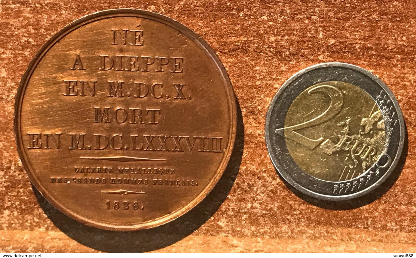 Médaille Bronze Abraham Duquesne 1826 Domard P, Très Bel Exemplaire. Coup à 8 Heures (prix Fixe, Recommandé Inclus) - Royaux / De Noblesse