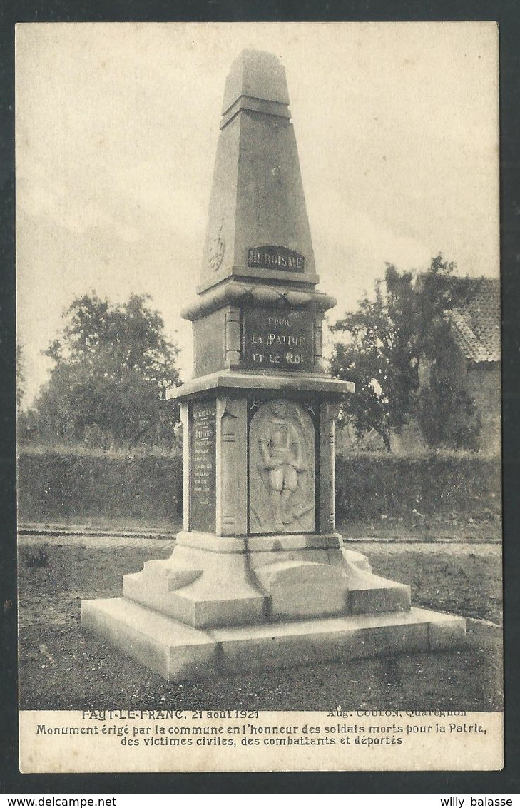 +++ CPA - FAYT LE FRANC - Honnelles - Monument érigé Par La Commune ...morts Pour La Patrie...  // - Honnelles