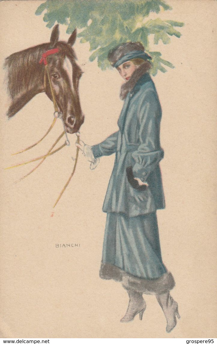 FEMME ET CHEVAL ILLUSTRATEUR BIANCHI N°2089 - Autres & Non Classés