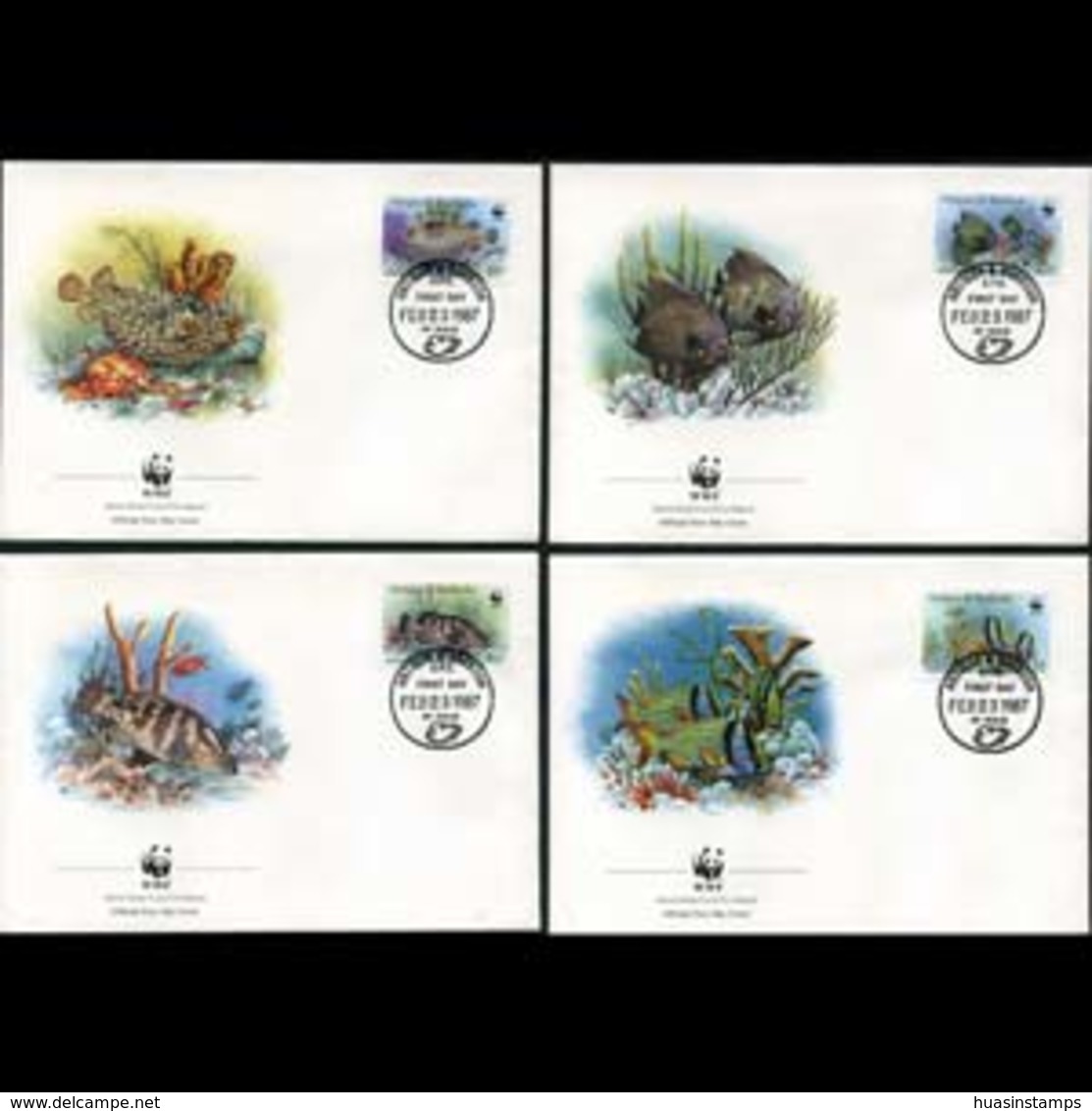 ANDORRA FR. 1987 - FDC-WWF Fish - Brieven En Documenten