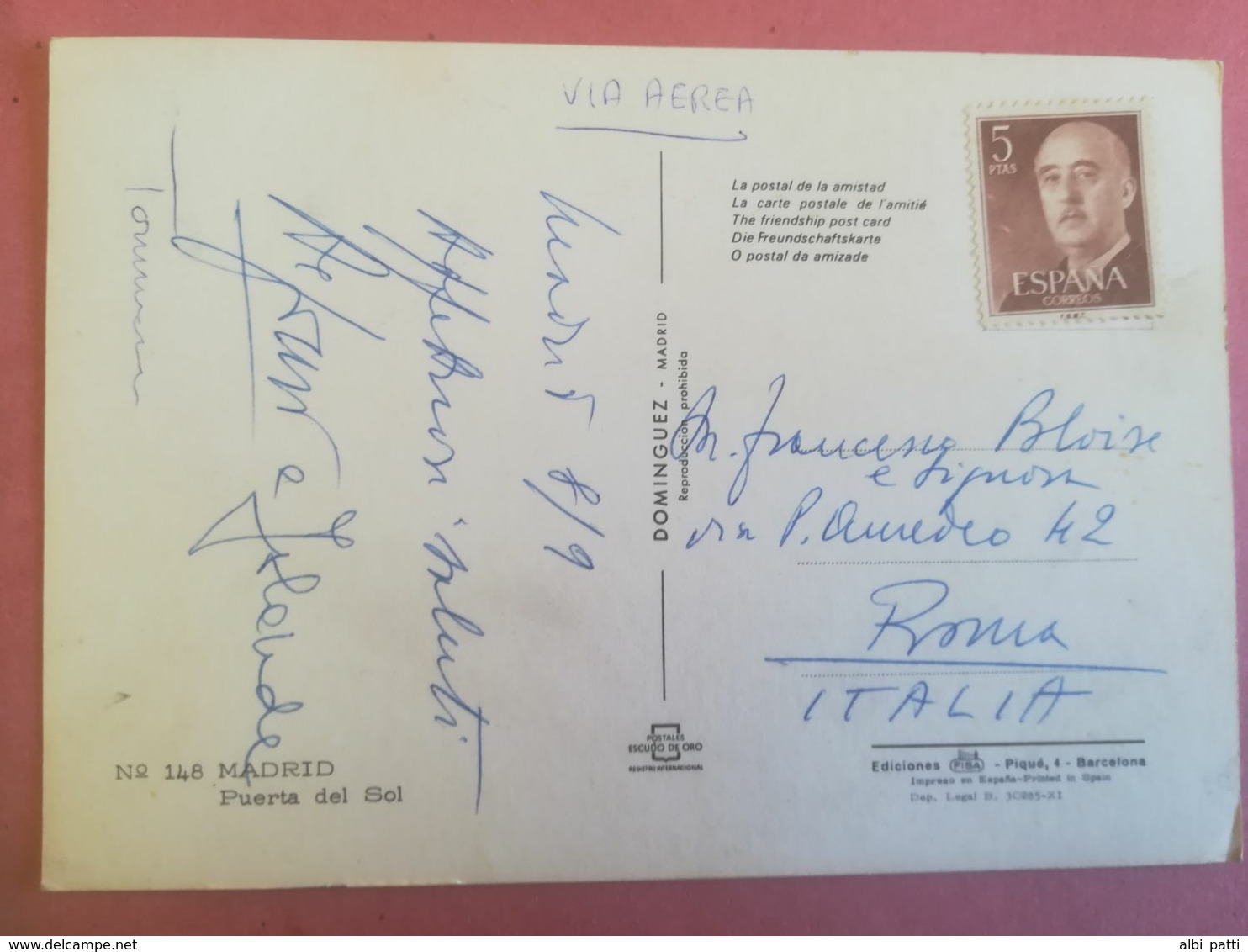 ESPANA - COVER TO ITALY - Lettres & Documents