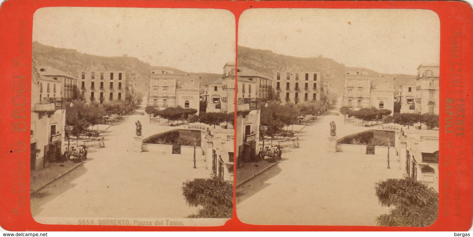 Photo Stéreo Italie Sorrento Piazza Del Tasso - Stereoscoop