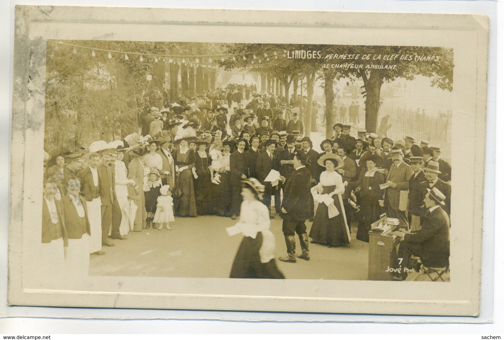 87 LIMOGES Carte RARE Photo JOVE 7- Le Chanteur Ambulant Kermesse De La Clef Des Champs -écrite 1910   /D19-S2017 - Limoges