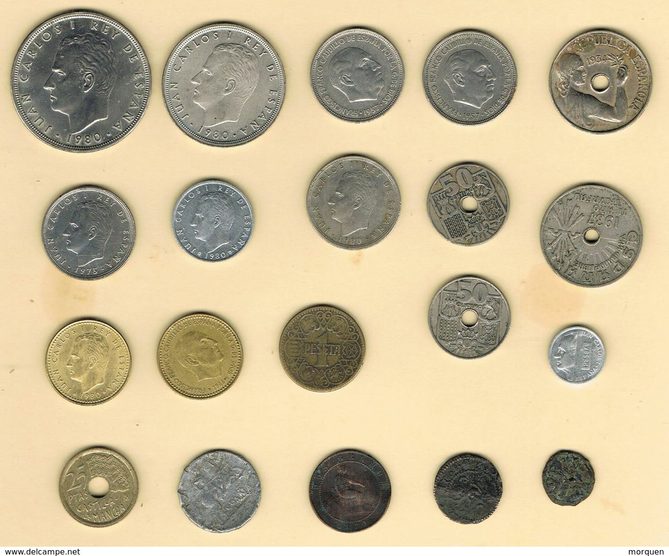 Coleccion De 20 Monedas Diferentes ESPAÑA 1740-2000 -  Colecciones