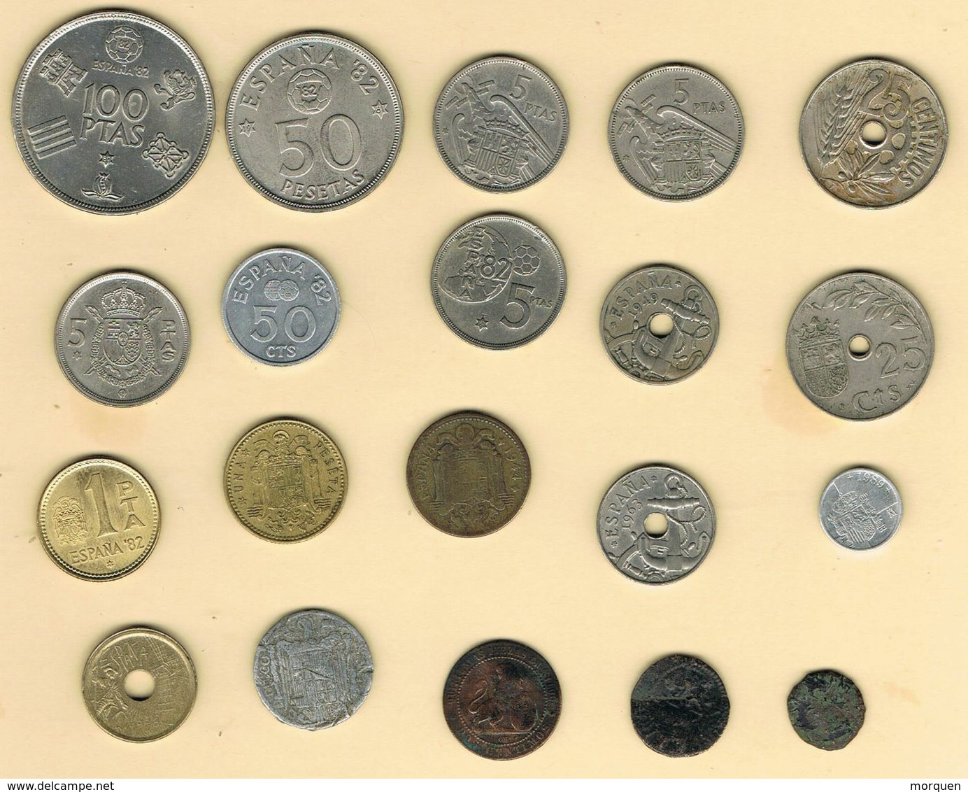 Coleccion De 20 Monedas Diferentes ESPAÑA 1740-2000 -  Colecciones