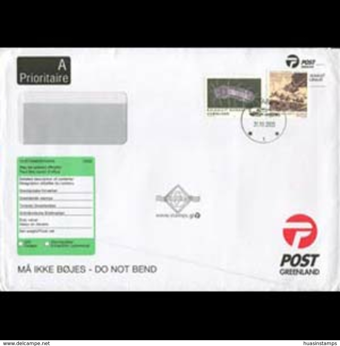 GREENLAND 2005 - Window Envelope-426 Boat Adn 458 Worm - Covers & Documents
