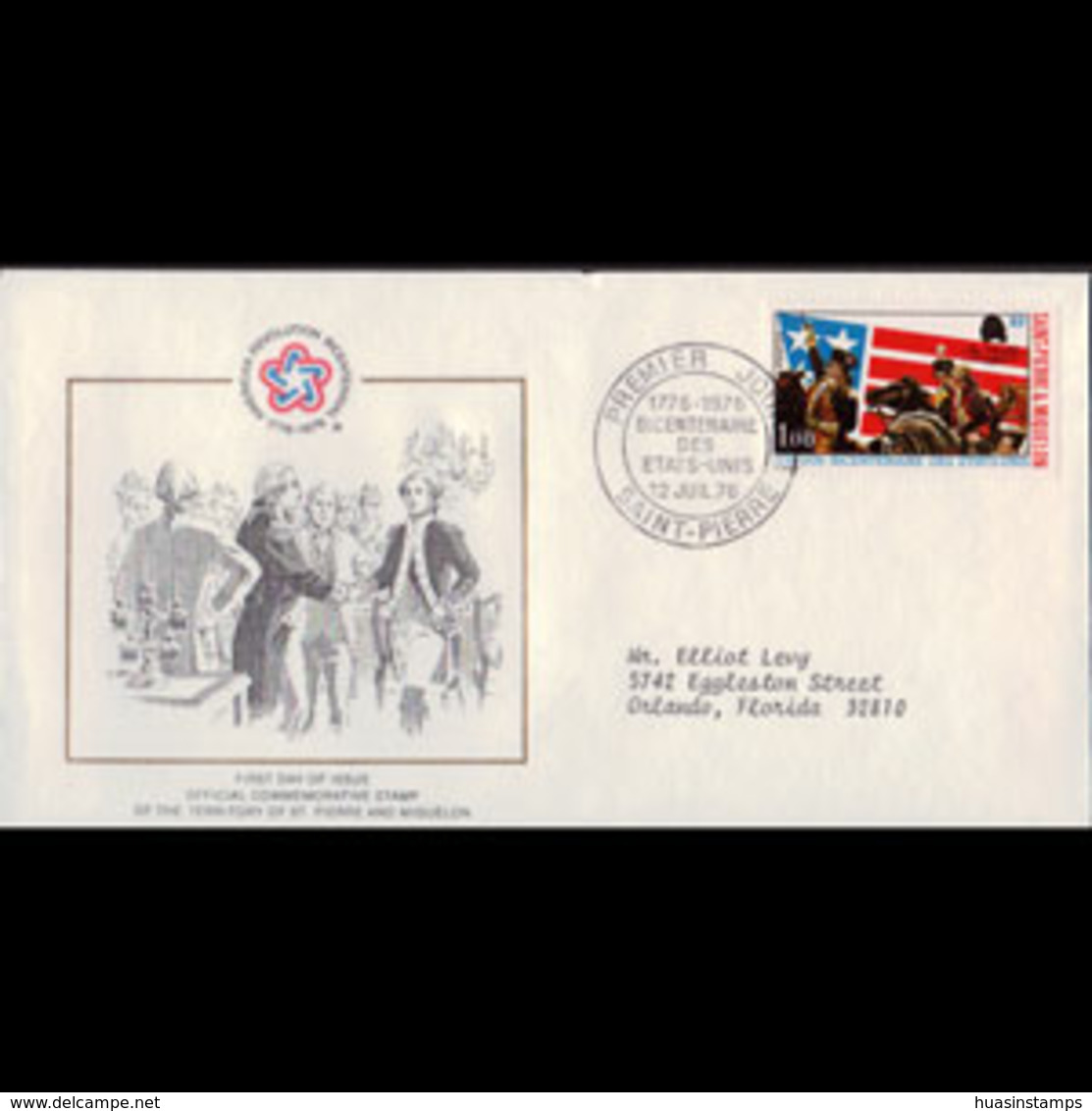 ST.PIERRE 1976 - FDC-US Bicent. - Covers & Documents