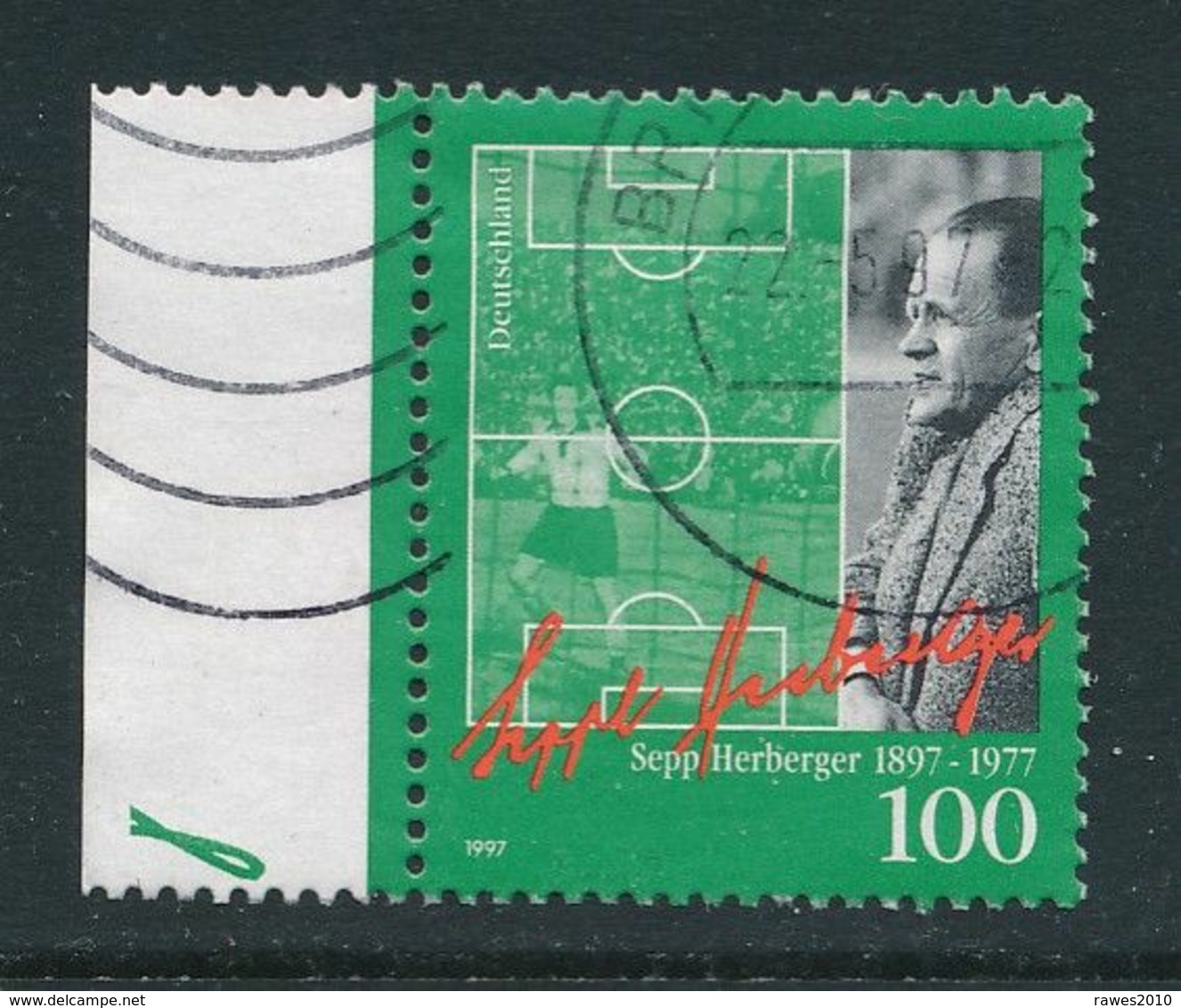 BRD / Bund Mi. 1896 Li. Rand Gest. Sepp Herberger Trainer Deutschland Fussball - WM 1954 - 1954 – Zwitserland